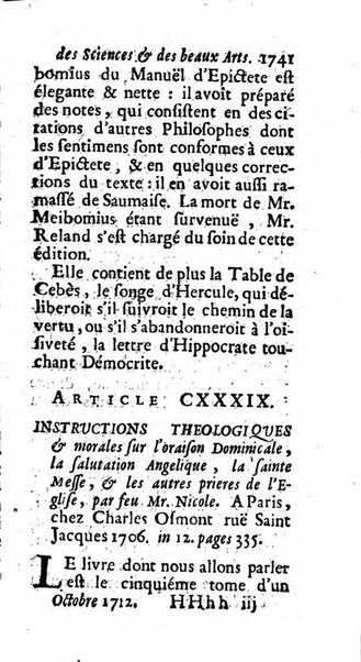 Mémoires pour l'histoire des sciences & des beaux-arts recüeillies par l'ordre de Son Altesse Serenissime Monseigneur Prince souverain de Dombes