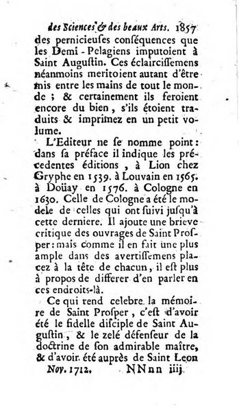 Mémoires pour l'histoire des sciences & des beaux-arts recüeillies par l'ordre de Son Altesse Serenissime Monseigneur Prince souverain de Dombes