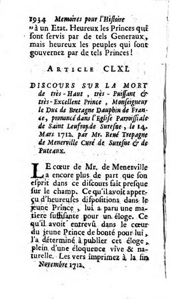 Mémoires pour l'histoire des sciences & des beaux-arts recüeillies par l'ordre de Son Altesse Serenissime Monseigneur Prince souverain de Dombes