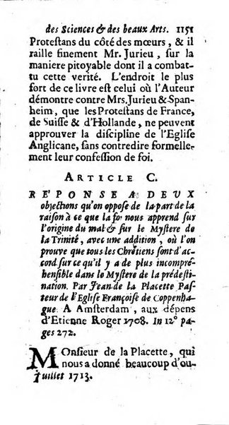 Mémoires pour l'histoire des sciences & des beaux-arts recüeillies par l'ordre de Son Altesse Serenissime Monseigneur Prince souverain de Dombes