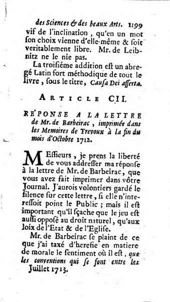 Mémoires pour l'histoire des sciences & des beaux-arts recüeillies par l'ordre de Son Altesse Serenissime Monseigneur Prince souverain de Dombes