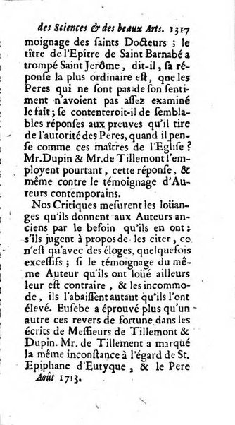 Mémoires pour l'histoire des sciences & des beaux-arts recüeillies par l'ordre de Son Altesse Serenissime Monseigneur Prince souverain de Dombes