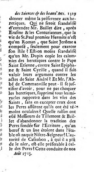 Mémoires pour l'histoire des sciences & des beaux-arts recüeillies par l'ordre de Son Altesse Serenissime Monseigneur Prince souverain de Dombes