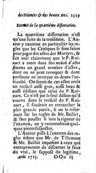 Mémoires pour l'histoire des sciences & des beaux-arts recüeillies par l'ordre de Son Altesse Serenissime Monseigneur Prince souverain de Dombes