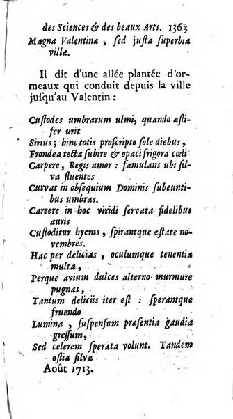 Mémoires pour l'histoire des sciences & des beaux-arts recüeillies par l'ordre de Son Altesse Serenissime Monseigneur Prince souverain de Dombes