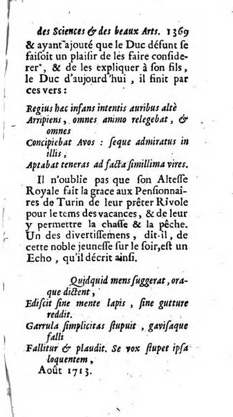 Mémoires pour l'histoire des sciences & des beaux-arts recüeillies par l'ordre de Son Altesse Serenissime Monseigneur Prince souverain de Dombes