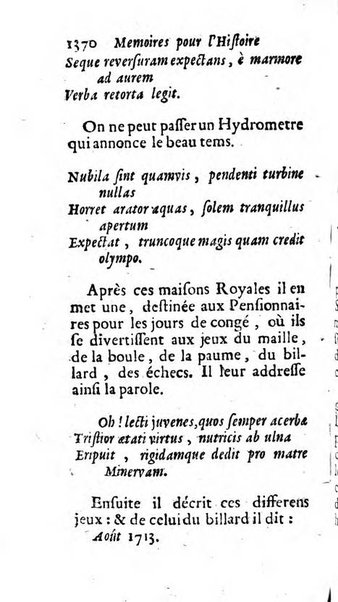 Mémoires pour l'histoire des sciences & des beaux-arts recüeillies par l'ordre de Son Altesse Serenissime Monseigneur Prince souverain de Dombes