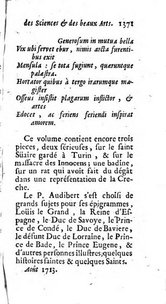 Mémoires pour l'histoire des sciences & des beaux-arts recüeillies par l'ordre de Son Altesse Serenissime Monseigneur Prince souverain de Dombes