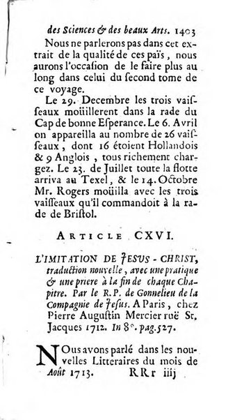 Mémoires pour l'histoire des sciences & des beaux-arts recüeillies par l'ordre de Son Altesse Serenissime Monseigneur Prince souverain de Dombes