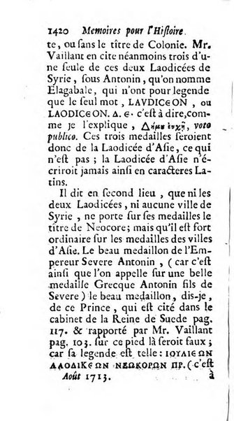 Mémoires pour l'histoire des sciences & des beaux-arts recüeillies par l'ordre de Son Altesse Serenissime Monseigneur Prince souverain de Dombes