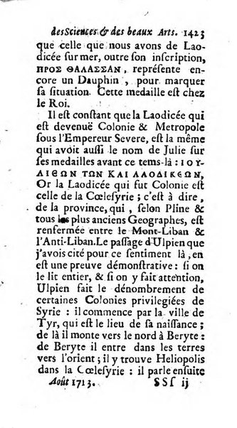 Mémoires pour l'histoire des sciences & des beaux-arts recüeillies par l'ordre de Son Altesse Serenissime Monseigneur Prince souverain de Dombes