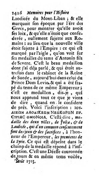 Mémoires pour l'histoire des sciences & des beaux-arts recüeillies par l'ordre de Son Altesse Serenissime Monseigneur Prince souverain de Dombes