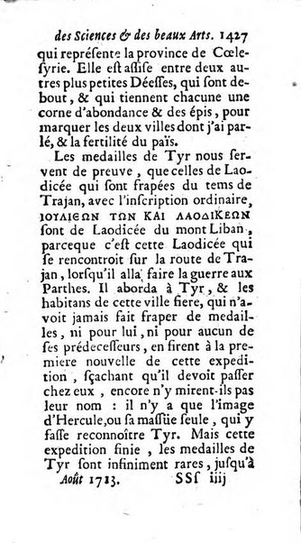 Mémoires pour l'histoire des sciences & des beaux-arts recüeillies par l'ordre de Son Altesse Serenissime Monseigneur Prince souverain de Dombes