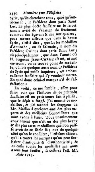 Mémoires pour l'histoire des sciences & des beaux-arts recüeillies par l'ordre de Son Altesse Serenissime Monseigneur Prince souverain de Dombes