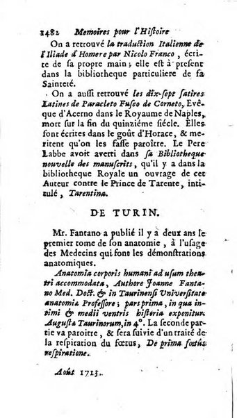 Mémoires pour l'histoire des sciences & des beaux-arts recüeillies par l'ordre de Son Altesse Serenissime Monseigneur Prince souverain de Dombes