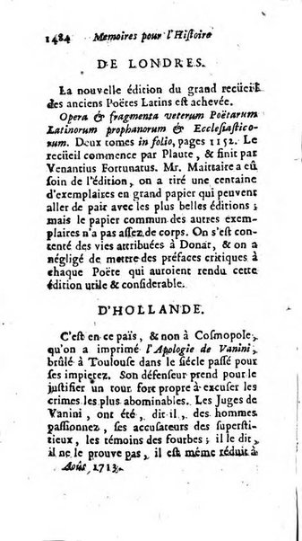 Mémoires pour l'histoire des sciences & des beaux-arts recüeillies par l'ordre de Son Altesse Serenissime Monseigneur Prince souverain de Dombes