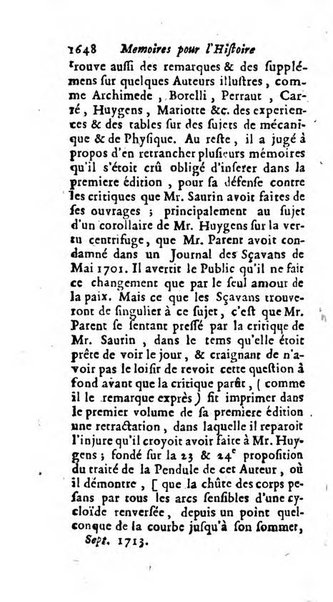 Mémoires pour l'histoire des sciences & des beaux-arts recüeillies par l'ordre de Son Altesse Serenissime Monseigneur Prince souverain de Dombes