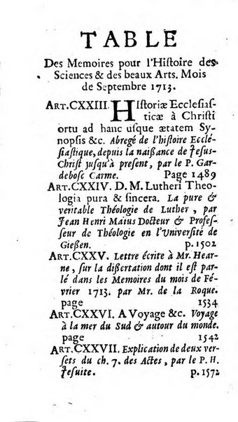 Mémoires pour l'histoire des sciences & des beaux-arts recüeillies par l'ordre de Son Altesse Serenissime Monseigneur Prince souverain de Dombes