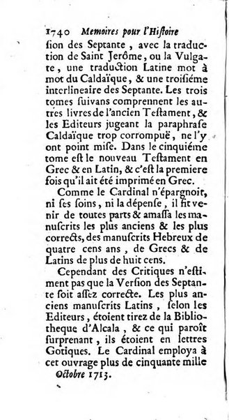 Mémoires pour l'histoire des sciences & des beaux-arts recüeillies par l'ordre de Son Altesse Serenissime Monseigneur Prince souverain de Dombes