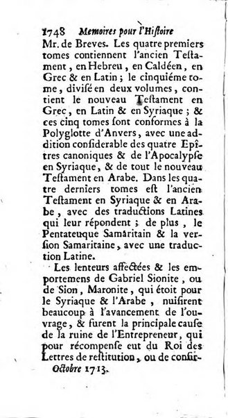 Mémoires pour l'histoire des sciences & des beaux-arts recüeillies par l'ordre de Son Altesse Serenissime Monseigneur Prince souverain de Dombes