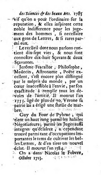 Mémoires pour l'histoire des sciences & des beaux-arts recüeillies par l'ordre de Son Altesse Serenissime Monseigneur Prince souverain de Dombes