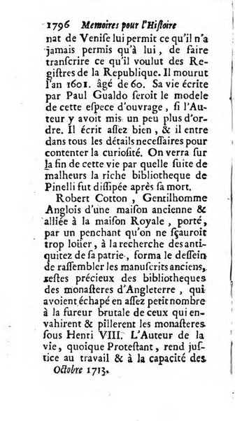 Mémoires pour l'histoire des sciences & des beaux-arts recüeillies par l'ordre de Son Altesse Serenissime Monseigneur Prince souverain de Dombes