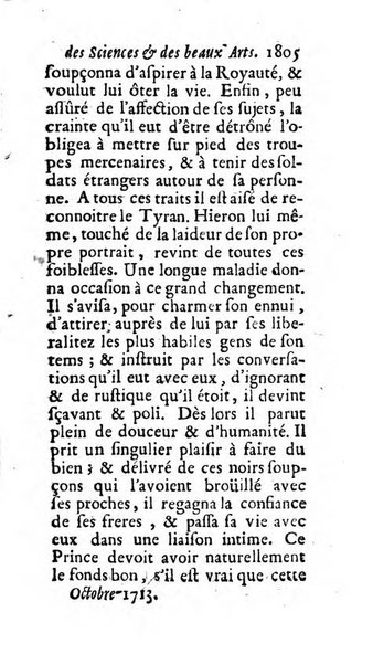 Mémoires pour l'histoire des sciences & des beaux-arts recüeillies par l'ordre de Son Altesse Serenissime Monseigneur Prince souverain de Dombes