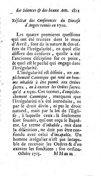 Mémoires pour l'histoire des sciences & des beaux-arts recüeillies par l'ordre de Son Altesse Serenissime Monseigneur Prince souverain de Dombes