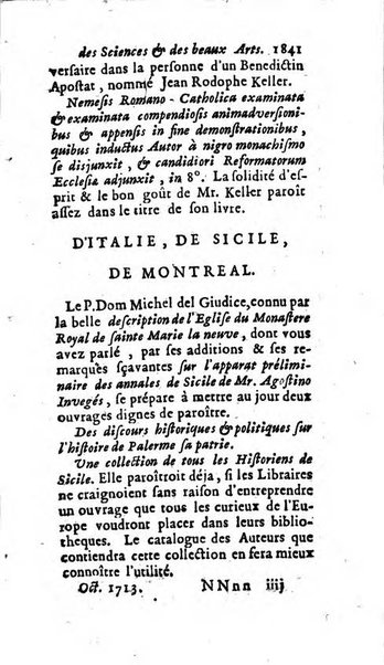 Mémoires pour l'histoire des sciences & des beaux-arts recüeillies par l'ordre de Son Altesse Serenissime Monseigneur Prince souverain de Dombes