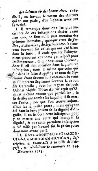 Mémoires pour l'histoire des sciences & des beaux-arts recüeillies par l'ordre de Son Altesse Serenissime Monseigneur Prince souverain de Dombes