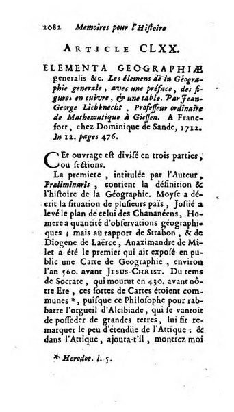 Mémoires pour l'histoire des sciences & des beaux-arts recüeillies par l'ordre de Son Altesse Serenissime Monseigneur Prince souverain de Dombes