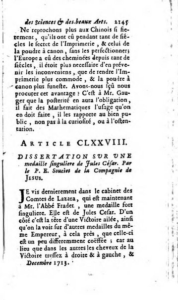 Mémoires pour l'histoire des sciences & des beaux-arts recüeillies par l'ordre de Son Altesse Serenissime Monseigneur Prince souverain de Dombes