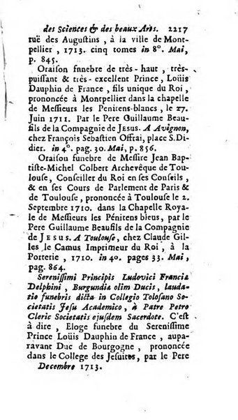 Mémoires pour l'histoire des sciences & des beaux-arts recüeillies par l'ordre de Son Altesse Serenissime Monseigneur Prince souverain de Dombes