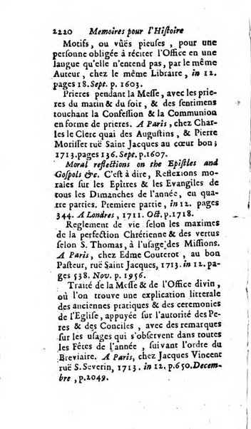 Mémoires pour l'histoire des sciences & des beaux-arts recüeillies par l'ordre de Son Altesse Serenissime Monseigneur Prince souverain de Dombes