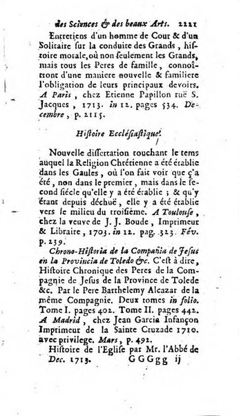 Mémoires pour l'histoire des sciences & des beaux-arts recüeillies par l'ordre de Son Altesse Serenissime Monseigneur Prince souverain de Dombes