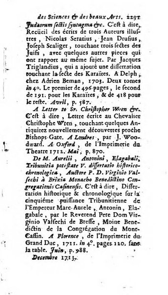 Mémoires pour l'histoire des sciences & des beaux-arts recüeillies par l'ordre de Son Altesse Serenissime Monseigneur Prince souverain de Dombes