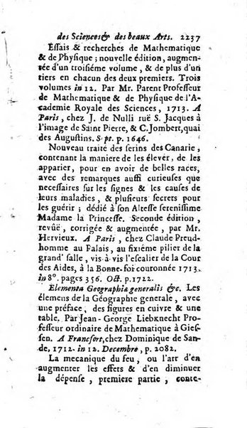 Mémoires pour l'histoire des sciences & des beaux-arts recüeillies par l'ordre de Son Altesse Serenissime Monseigneur Prince souverain de Dombes