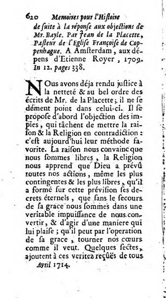 Mémoires pour l'histoire des sciences & des beaux-arts recüeillies par l'ordre de Son Altesse Serenissime Monseigneur Prince souverain de Dombes