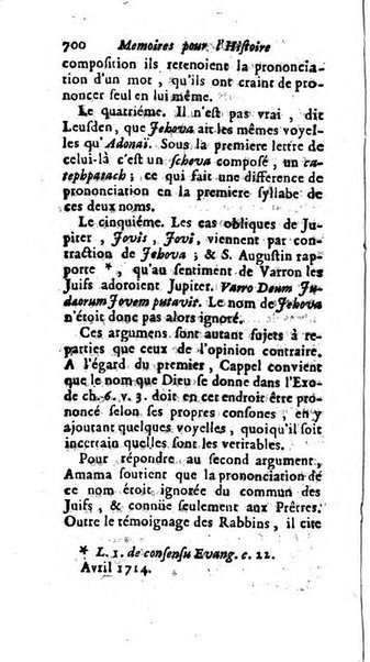 Mémoires pour l'histoire des sciences & des beaux-arts recüeillies par l'ordre de Son Altesse Serenissime Monseigneur Prince souverain de Dombes