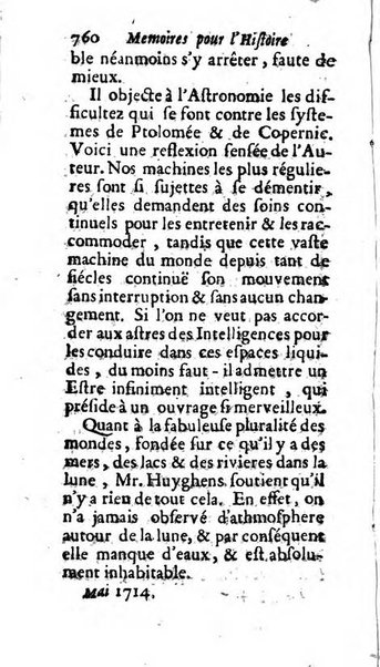 Mémoires pour l'histoire des sciences & des beaux-arts recüeillies par l'ordre de Son Altesse Serenissime Monseigneur Prince souverain de Dombes