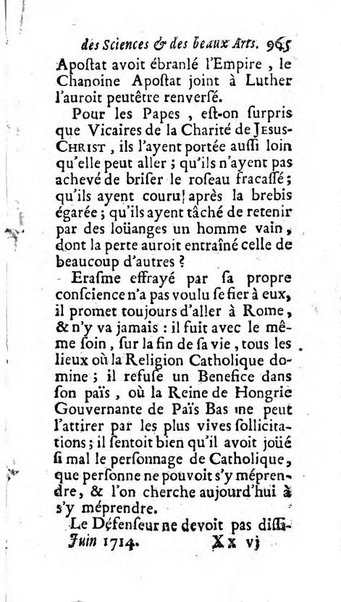 Mémoires pour l'histoire des sciences & des beaux-arts recüeillies par l'ordre de Son Altesse Serenissime Monseigneur Prince souverain de Dombes