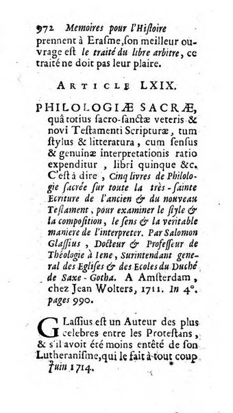 Mémoires pour l'histoire des sciences & des beaux-arts recüeillies par l'ordre de Son Altesse Serenissime Monseigneur Prince souverain de Dombes