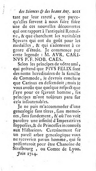 Mémoires pour l'histoire des sciences & des beaux-arts recüeillies par l'ordre de Son Altesse Serenissime Monseigneur Prince souverain de Dombes