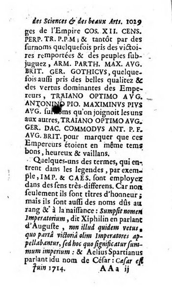 Mémoires pour l'histoire des sciences & des beaux-arts recüeillies par l'ordre de Son Altesse Serenissime Monseigneur Prince souverain de Dombes