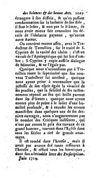 Mémoires pour l'histoire des sciences & des beaux-arts recüeillies par l'ordre de Son Altesse Serenissime Monseigneur Prince souverain de Dombes