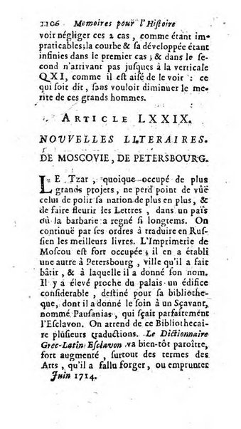 Mémoires pour l'histoire des sciences & des beaux-arts recüeillies par l'ordre de Son Altesse Serenissime Monseigneur Prince souverain de Dombes