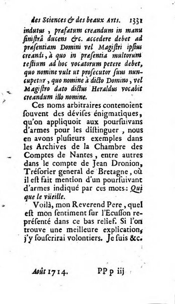 Mémoires pour l'histoire des sciences & des beaux-arts recüeillies par l'ordre de Son Altesse Serenissime Monseigneur Prince souverain de Dombes