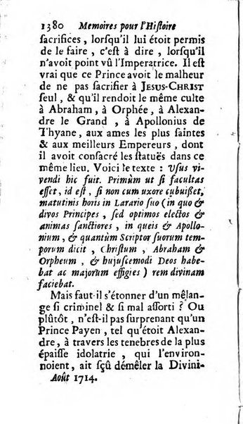 Mémoires pour l'histoire des sciences & des beaux-arts recüeillies par l'ordre de Son Altesse Serenissime Monseigneur Prince souverain de Dombes