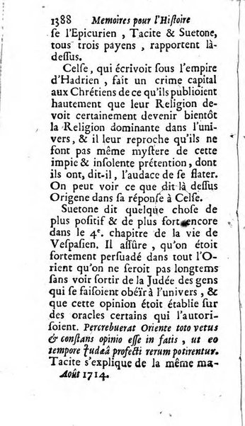 Mémoires pour l'histoire des sciences & des beaux-arts recüeillies par l'ordre de Son Altesse Serenissime Monseigneur Prince souverain de Dombes