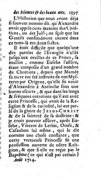 Mémoires pour l'histoire des sciences & des beaux-arts recüeillies par l'ordre de Son Altesse Serenissime Monseigneur Prince souverain de Dombes